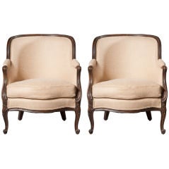 PAIR vintage bergere chairs