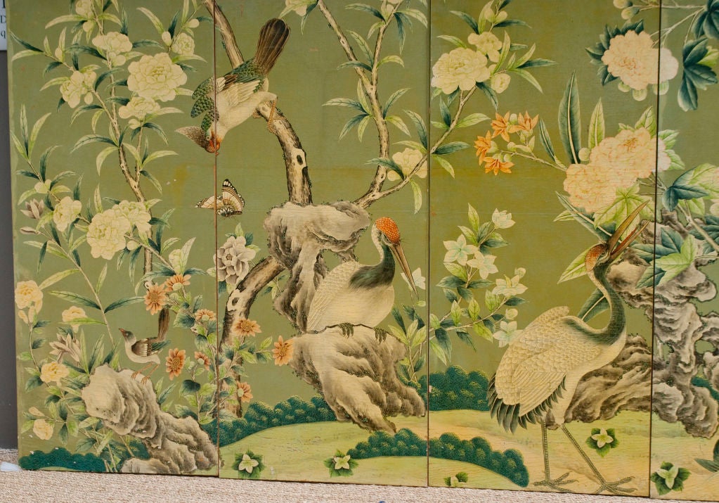 GRACIE Room-sized Hand Painted Wallpaper Screen 1