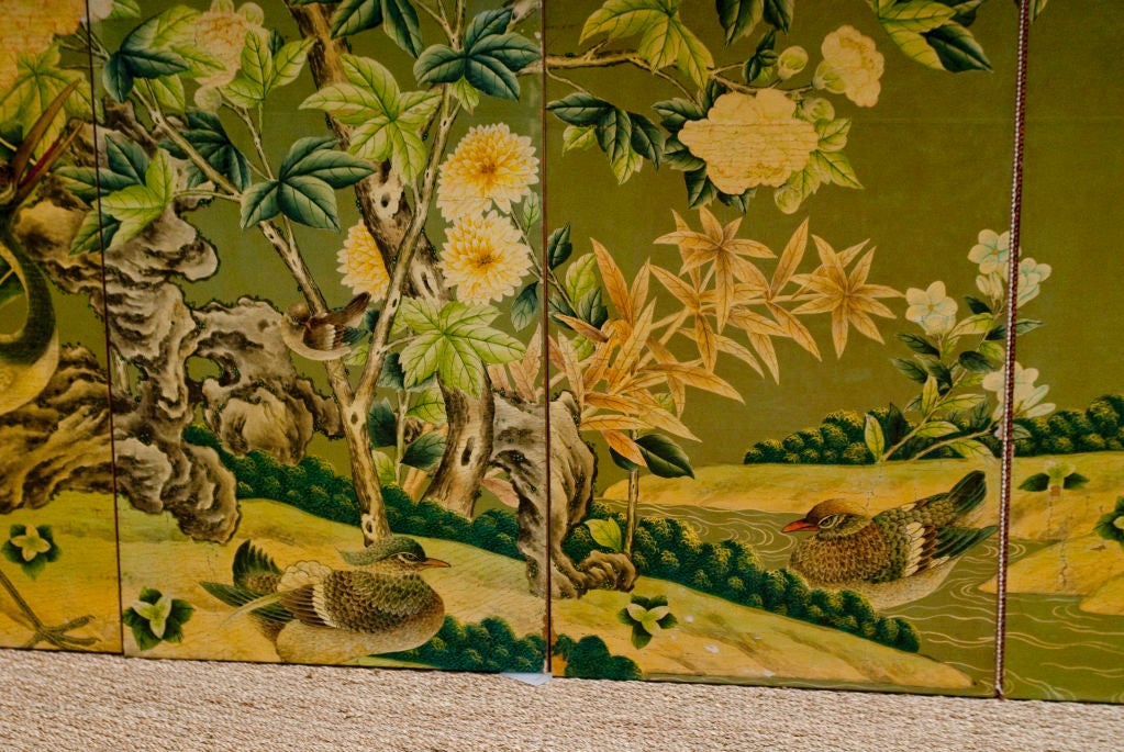 GRACIE Room-sized Hand Painted Wallpaper Screen 3
