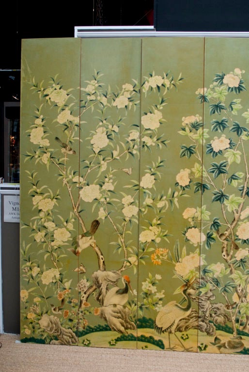 GRACIE Room-sized Hand Painted Wallpaper Screen 4