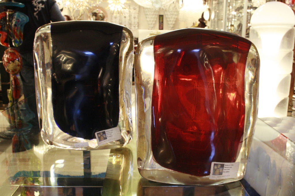 Two unique blown glass 