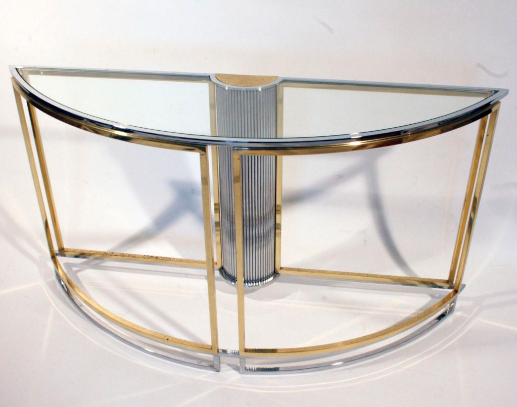 Free Standing Half Moon Shape Console Table by Banci