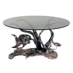Vintage Italian design occasional table signed by the artist Marsura