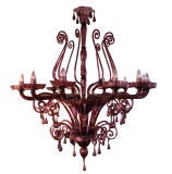 Chandelier Amethyst Blown Venetian Glass, 12 Lights