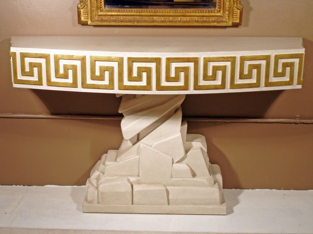 Cream Painted Greek Key Console