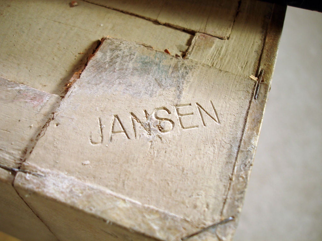 Pair of Stamped Maison Jansen Parchment End Tables 4