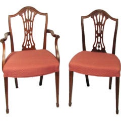 Set of Eight Hepplewhite Style Dining Chairs