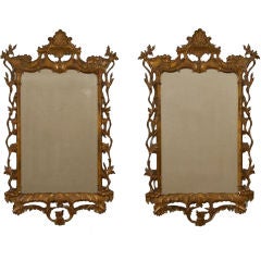 Pair Chinese Chippendale Style Mirrors