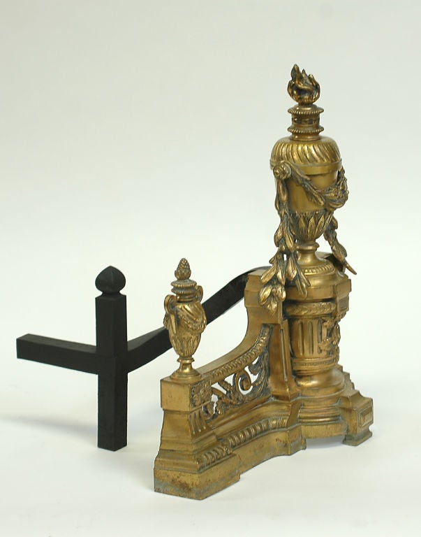 19th Century Antique Louis XVI Chenets - Andirons For Sale