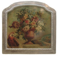 PARROT WITH VASE OF FLOWERS