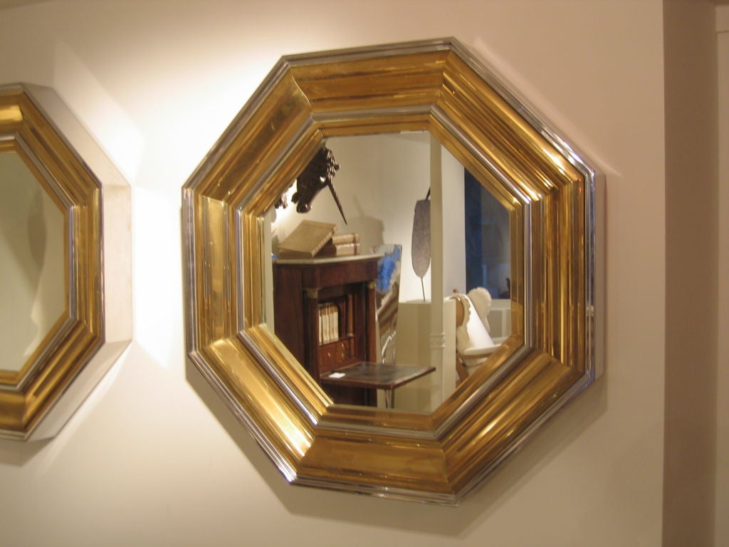 PAIR OF OCTAGONAL MIRRORS