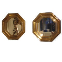 PAIR OF OCTAGONAL MIRRORS