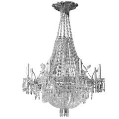 Directorie Style Crystal and Glass Basket Shaped Chandelier 10