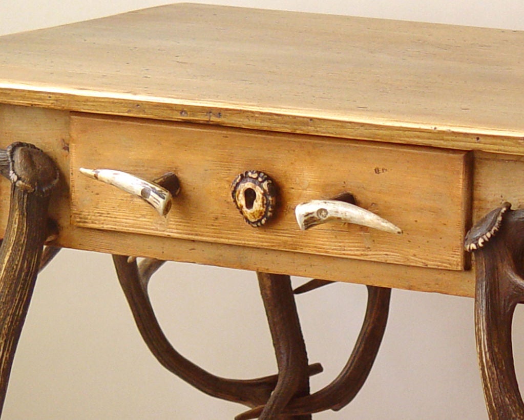 19th Century 19th century pine  and  table with single drawer