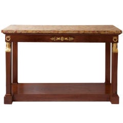 A Fine Empire period mahogany console , breche d’alep marble top