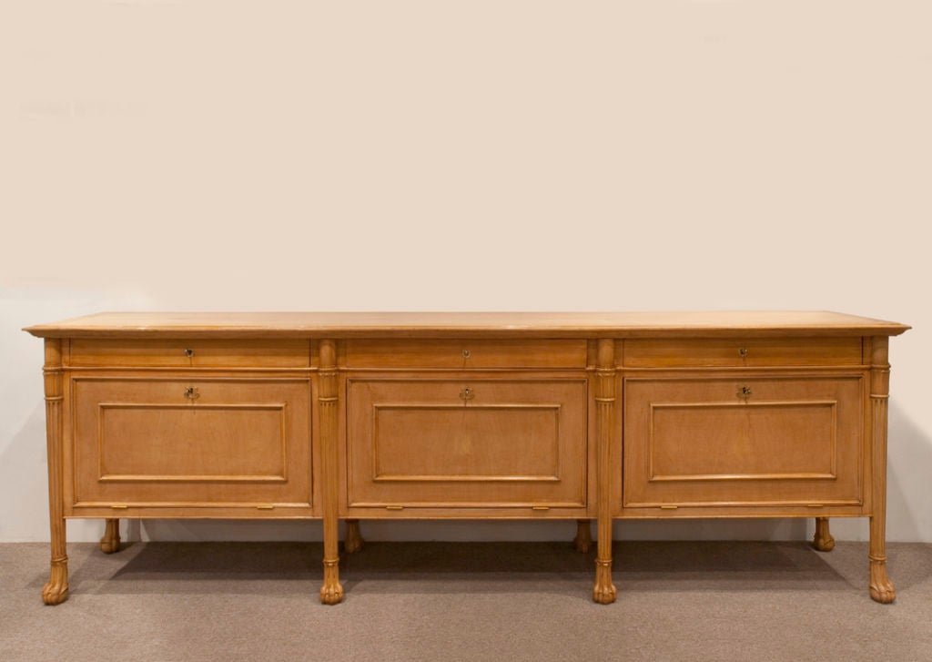 Empire Style Long Blond Wood Buffet