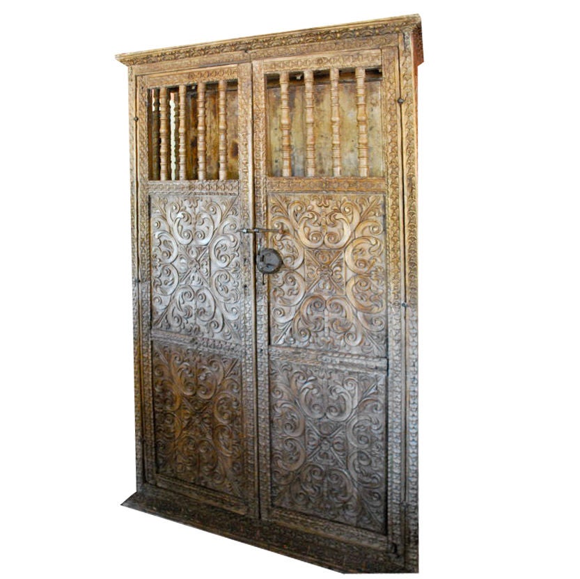 18th Century  Spanish Colonial Armoire with Spindles