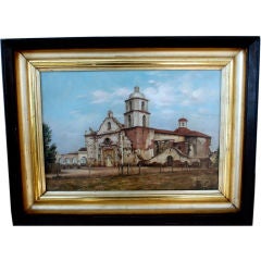 Painting of California Mission San Luiz Rey Signed
