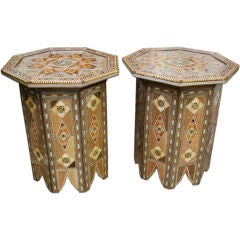 Pair of Syrian Mosaic Side Tables