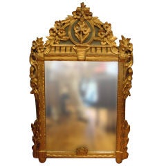 Period Louis XVI Carved and Giltwood Mirror