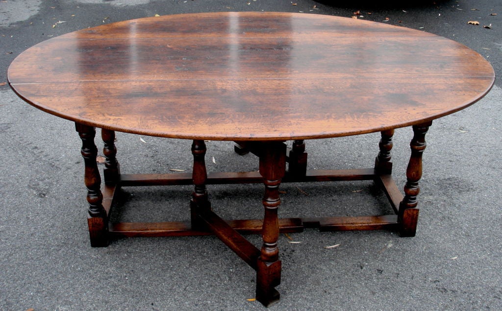 Large George I Style Oak Gateleg Table
