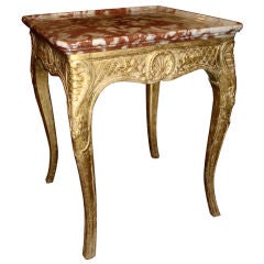 Regence Style Carved and Gilt Low Table with Marble Top