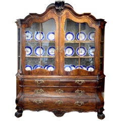 18th Century Dutch Walnut Display Cabinet