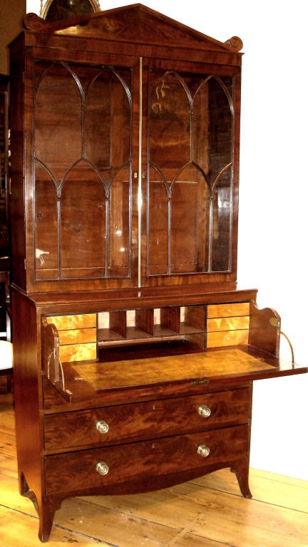 PERIOD REGENCY "EGYPTO" SECRETARY BOOKCASE