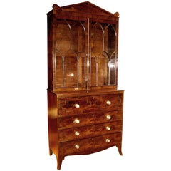 PERIOD REGENCY "EGYPTO" SECRETARY BOOKCASE