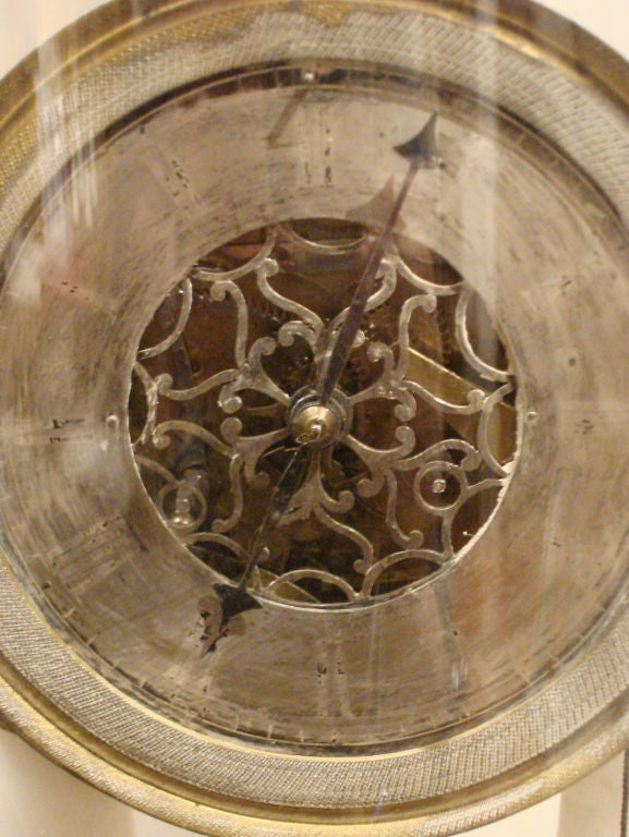 EMPIRE MARBLE COLUMN CLOCK UNDER DOME - EMPIRE MARBLE