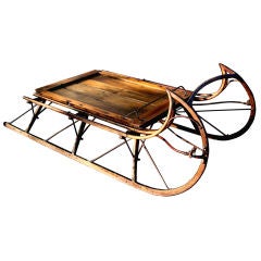 19TH CENTURY AMERICAN ICE SLEIGH AS COFFEE TABLE