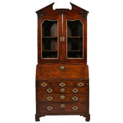 PERIOD GEORGIAN SECRETARY WITH ARCHITECTURAL TOP