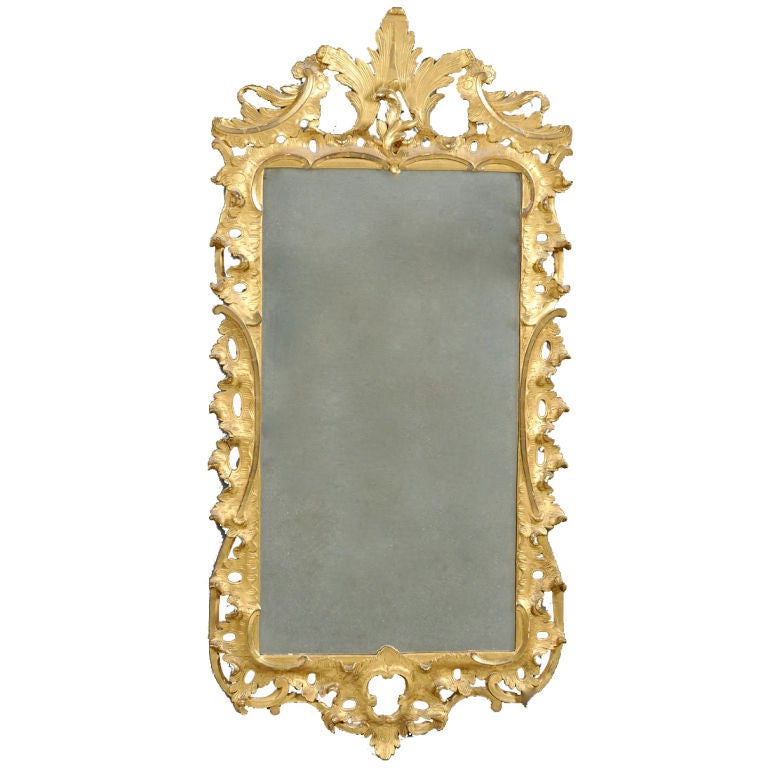 PERIOD GEORGE III GILTWOOD CHIPPENDALE MIRROR