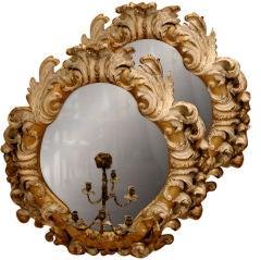 PAIR OF RARE MONUMENTAL ROMAN 18TH CENTURY MIRRORED SCONCES