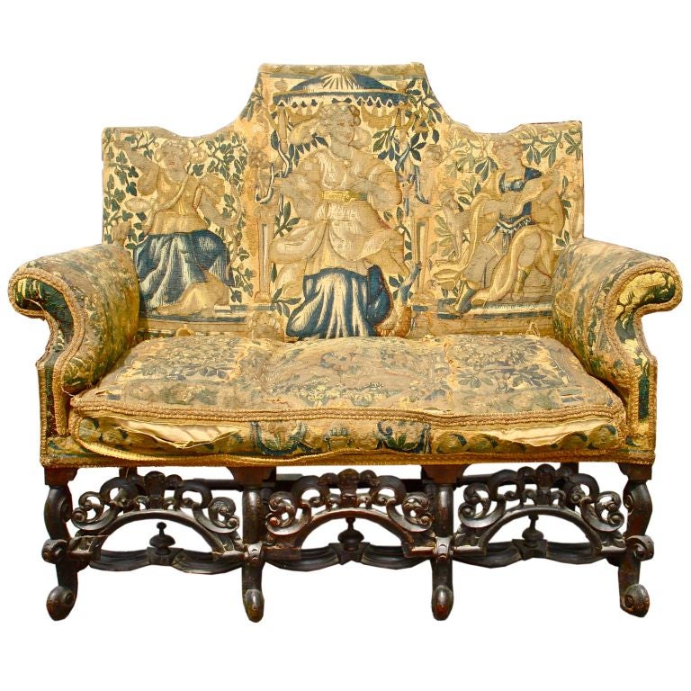 EXTREMELY RARE PERIOD ENGLISH 17TH CENTURY SETTEE