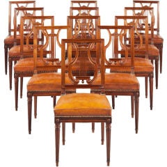 Antique A Set Of Twelve Louis XVI Mahogany Chairs