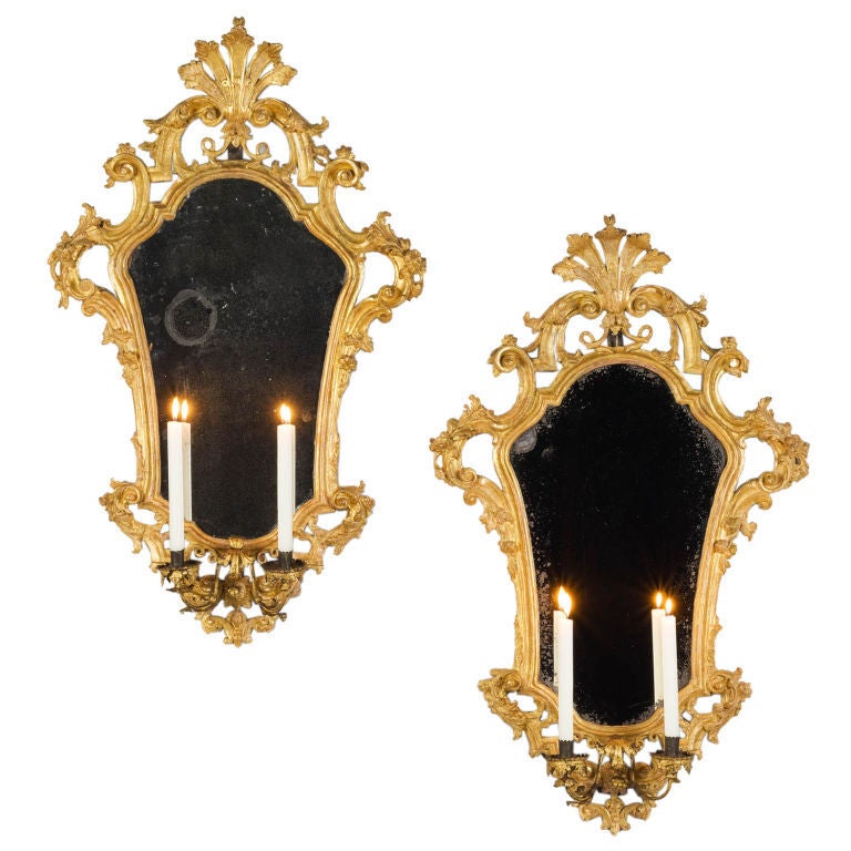 A Pair Of Venetian Girandoles In Excellent Condition In New York, NY