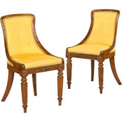 A PAIR OF WILLIAM IV OAK SIDE CHAIRS