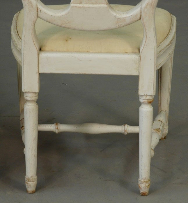 Swedish Set of 6 Oval Back Dining Chairs 4