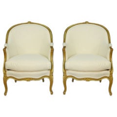 French Pair of Louis XV Style Bergeres