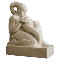 "Eve with Serpent," unique French Art Deco sculpture 7