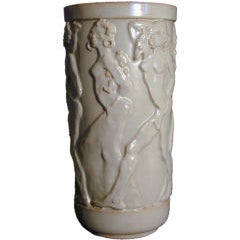 "Nude African Frieze," Rare Swedish Art Deco Vase 9