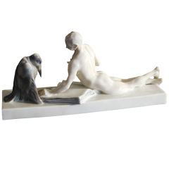 "Philosophical Dispute, " Rare Porcelain by Liebermann