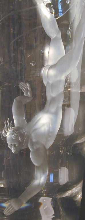 "Nude Diver, " Classic Art Deco Vase by Lindstrand for Orrefors