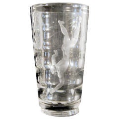Vintage "Nude Diver, " Classic Art Deco Vase by Lindstrand for Orrefors