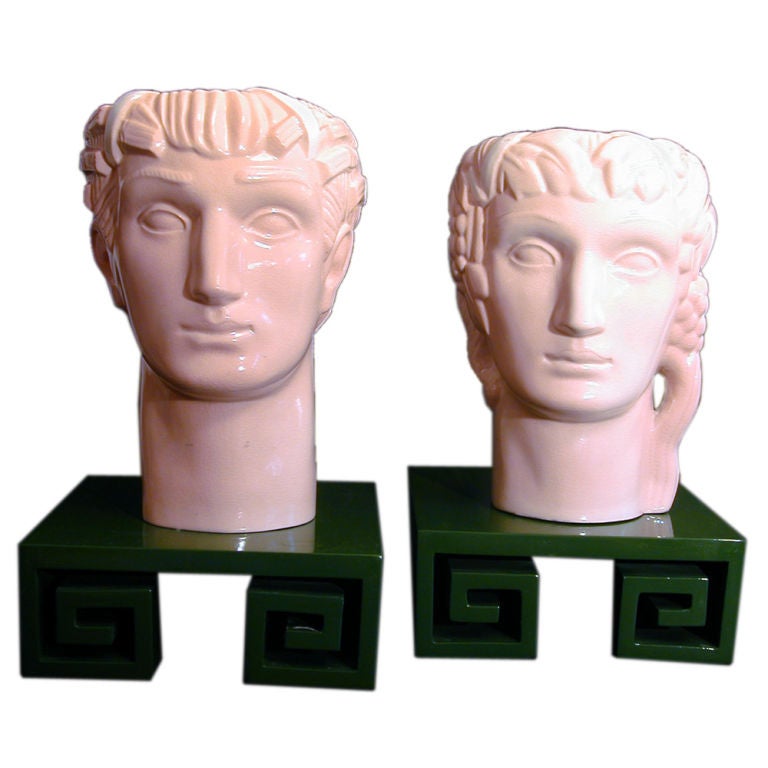Rare Art Deco "Greek Heads" by Geza de Vegh for Phoenix