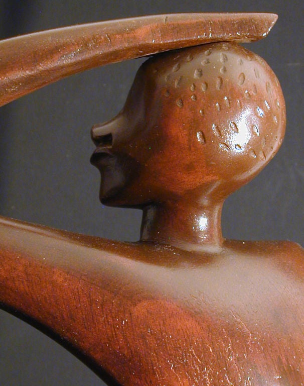 Monumental Mahogany Sculpture, in manner of Hagenauer For Sale 2