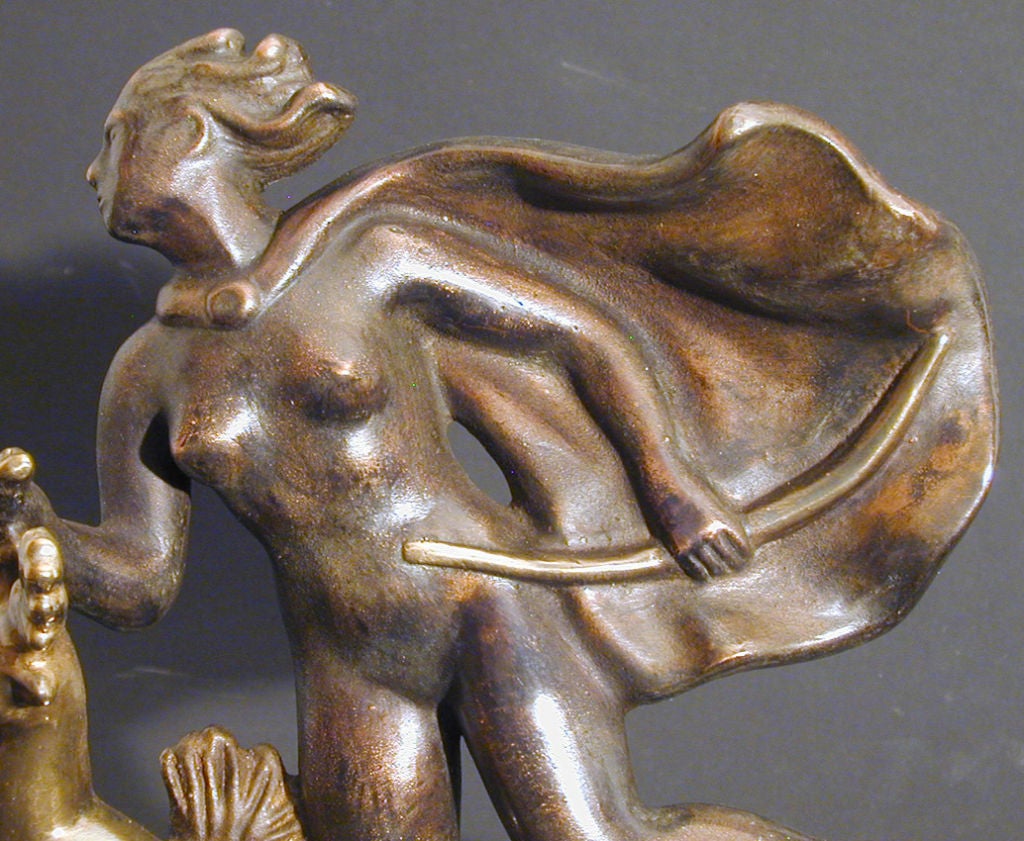"Diana and the Stag, " Art Deco Sculpture by Arthur Percy