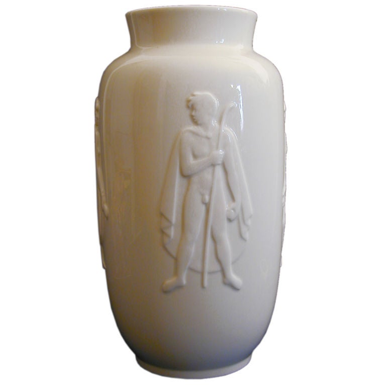Rare Olympic-Themed Vase by Hansen for Royal Copenhagen