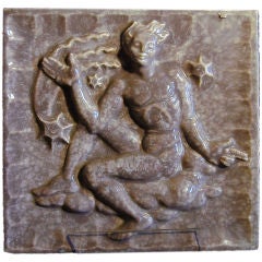 Italian Art Deco Architectural Panel with Mythological Theme